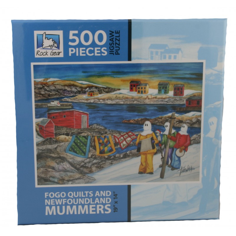 Fogo quilts and Newfoundland mummers 500 piece jigsaw puzzle.